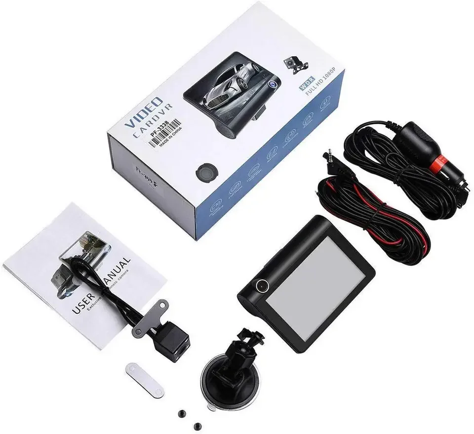 Otomatik Kayıt Dash Kamera Araba Dvr'ı 4 Inç Ekran Dash Kamera 3 Kameralar Lens Dikiz Kamera Ile Taşınabilir Video Kaydedici 